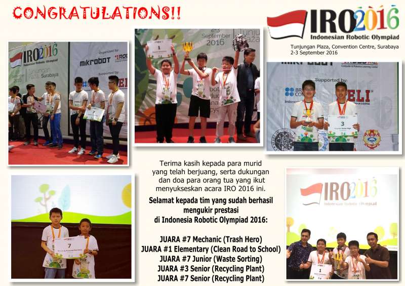 KOMPETISI TINGKAT NASIONAL #|#|#IRO (Indonesian Robotic Olympiad) di Mall Tunjungan Plaza, Surabaya tahun 2016.|||0.85714285714286